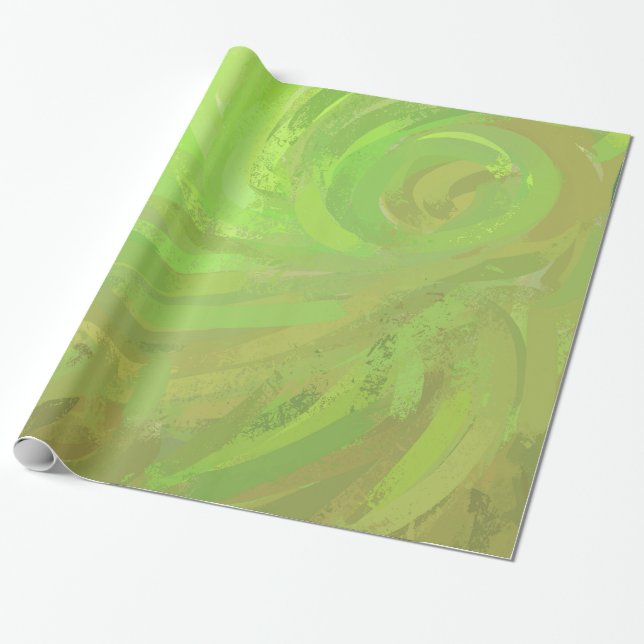 Kiwi Bash Green Swirl Geschenkpapier (Ungerollt)