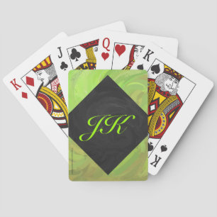 Kiwi Bash Green und Black Monogram Spielkarten