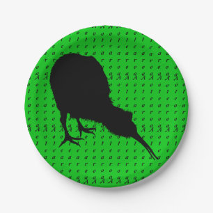 Kiwi Bird & Aotearoa (schriftlich) Neuseeland Pappteller