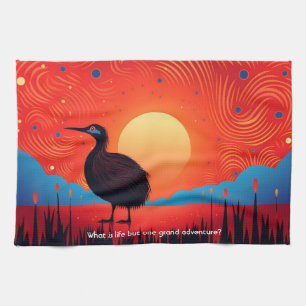 Kiwi Bird bei Twilight Geschirrtuch
