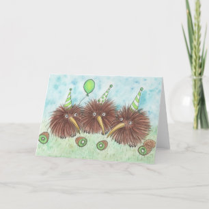 Kiwi Bird Birthday Party Card Dankeskarte