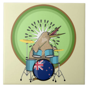 Kiwi Bird Drummer Fliese