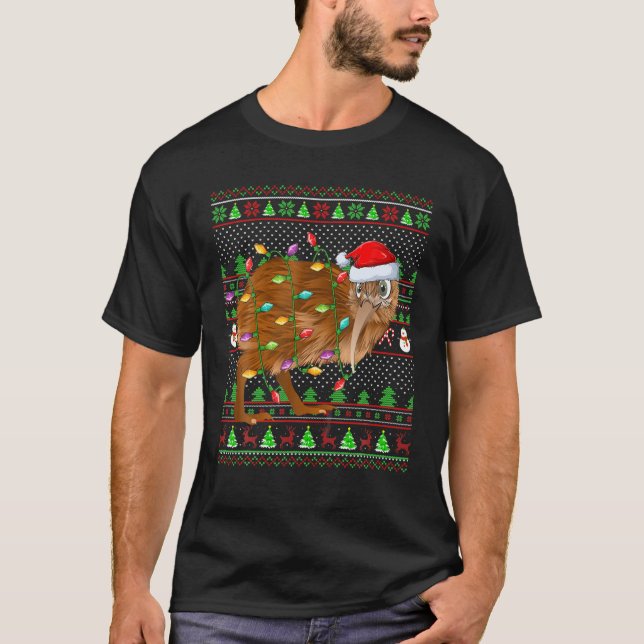 Kiwi Bird Lover Family Matching Ugly Kiwi Christma T-Shirt (Vorderseite)