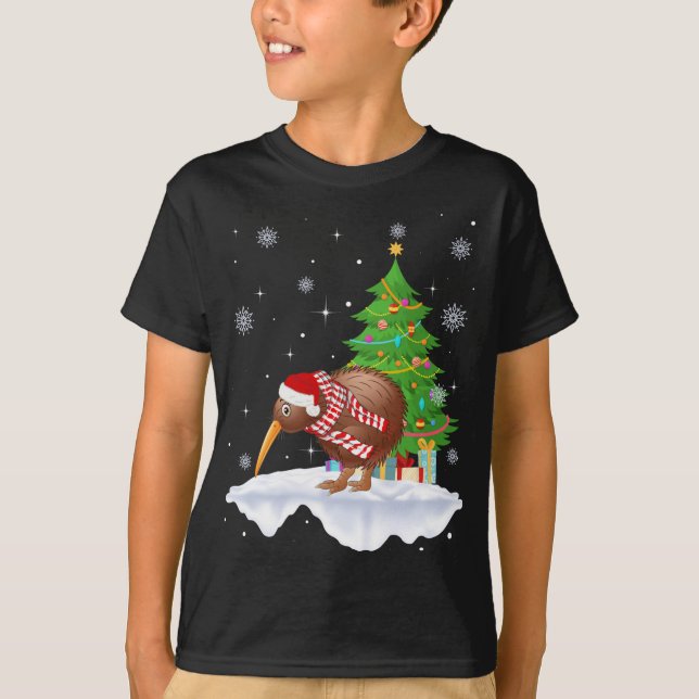 Kiwi Bird Lover Weihnachtsmannmütze Kiwi Christmas T-Shirt (Vorderseite)