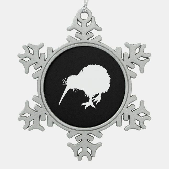 Kiwi Bird Schneeflocken Zinn-Ornament (Vorderseite)