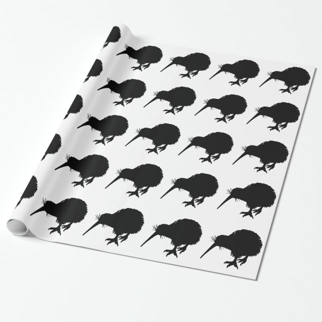 Kiwi Bird Silhouette Geschenkpapier (Ungerollt)