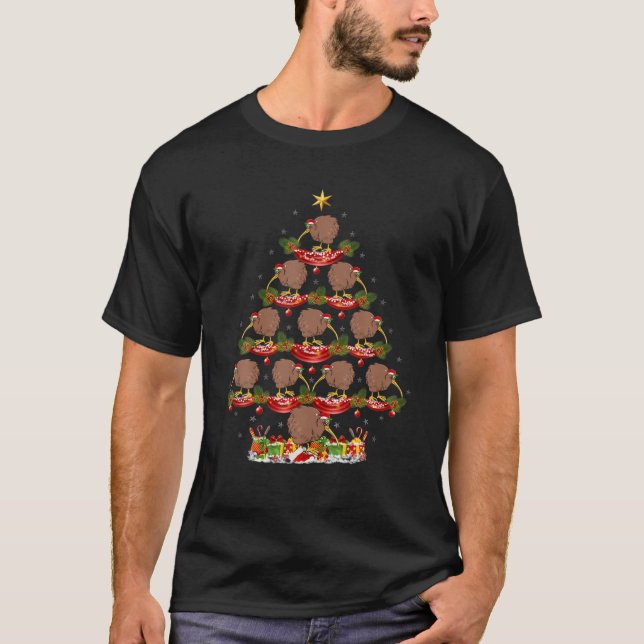 Kiwi Bird Xmas Tree Lighting Kiwi Weihnachtsbaum T-Shirt (Vorderseite)