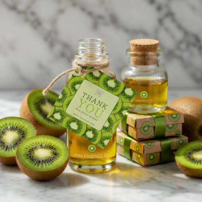 Kiwi Burst Square Danke Etikett Geschenkanhänger (Von Creator hochgeladen)