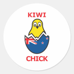 Kiwi Chick Runder Aufkleber