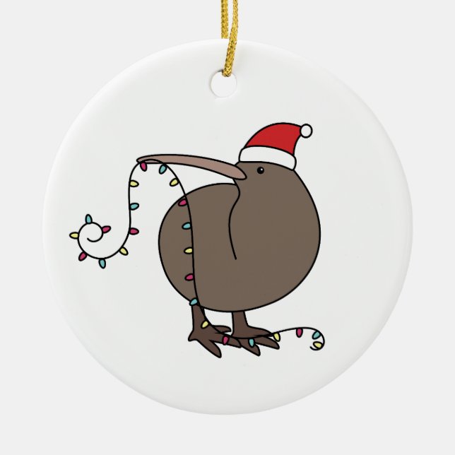 Kiwi Chirstmas Keramik Ornament (Vorne)