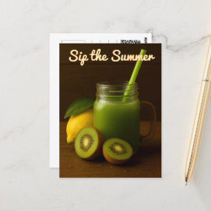 Kiwi & Citron Juice - Sippen Sie den Sommer Postkarte