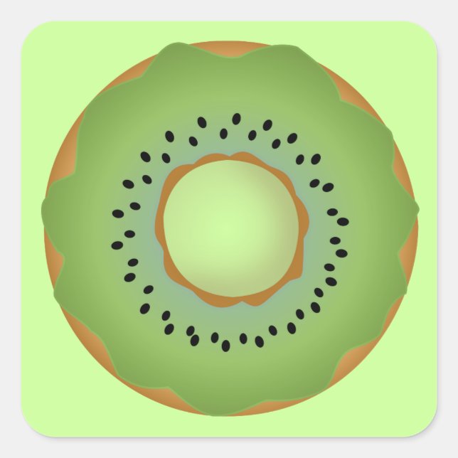 Kiwi Donut Quadratischer Aufkleber (Vorderseite)
