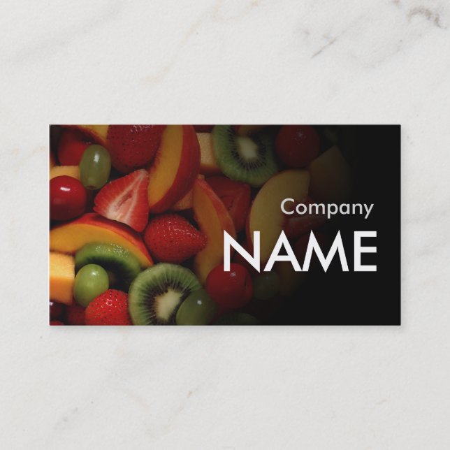 Kiwi-Erdbeerfrische Saft-Vegetarier-Karte Visitenkarte (Vorderseite)