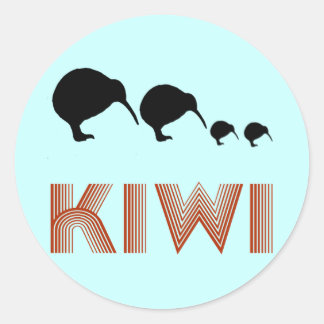 Kiwi Family Retro Neuseeländischer Aufkleber