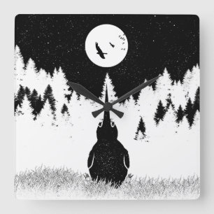 Kiwi Flightless Bird Quadratische Wanduhr