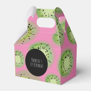 Kiwi Frucht Geburtstag Aquarell Rosa Schwarz Geschenkschachtel