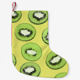 Kiwi-Frucht-nahtloses Muster, Hintergrund mit Kiwi Kleiner Weihnachtsstrumpf