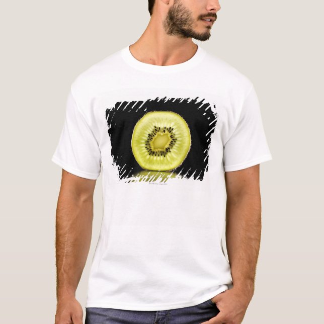 Kiwi, Frucht, schwarzer Hintergrund T-Shirt (Vorderseite)