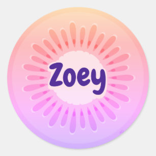 Kiwi Frucht Sunrise Name Label Runder Aufkleber