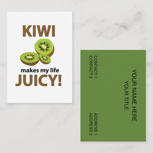 Kiwi Frucht  Visitenkarte (Vorne/Hinten)