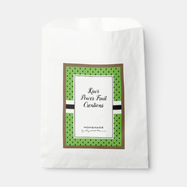 Kiwi-Früchte, hausgemachtes grünes Muster, hausgem Geschenktütchen (Vorderseite)