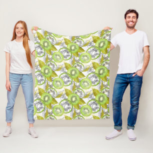 Kiwi, fruchtig, grün und weiß, frisch, saftig, wei fleecedecke