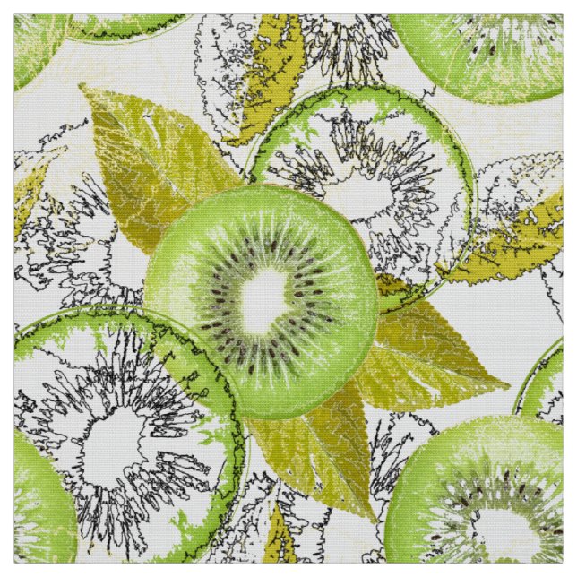 Kiwi, fruchtig, grün und weiß, frisch, saftig, wei stoff (Muster)