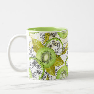 Kiwi, fruchtig, grün und weiß, frisch, saftig, wei zweifarbige tasse
