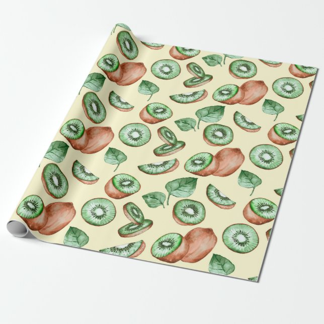 Kiwi Fruchtmuster-Papier Geschenkpapier (Ungerollt)