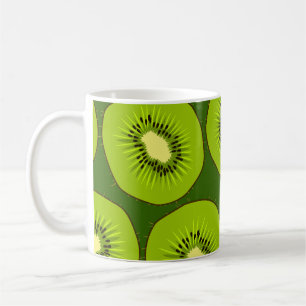 Kiwi Fruchtscheiben: dunkelgrün. Kaffeetasse