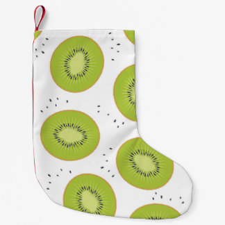Kiwi Fruchtscheiben, nahtlose Abbildung. Kleiner Weihnachtsstrumpf