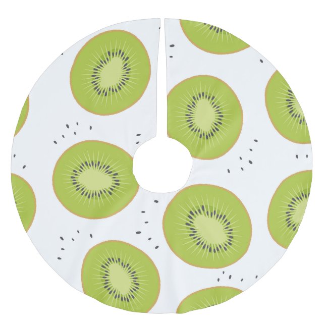 Kiwi Fruchtscheiben, nahtlose Abbildung. Polyester Weihnachtsbaumdecke (Vorderseite)