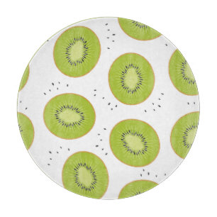 Kiwi Fruchtscheiben, nahtlose Abbildung. Schneidebrett