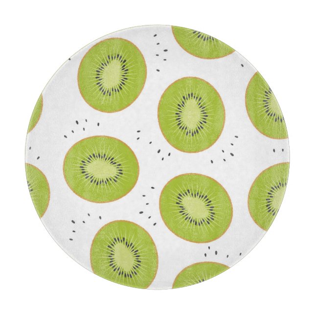 Kiwi Fruchtscheiben, nahtlose Abbildung. Schneidebrett (Vorderseite)