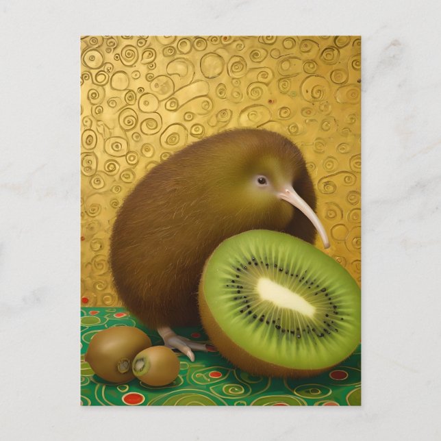 Kiwi Fruit and Bird Postkarte (Vorderseite)