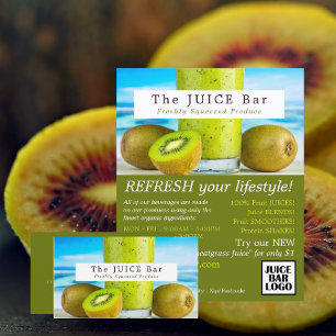 Kiwi Fruit, Juice Bar Advertising Flyer