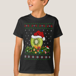 Kiwi Fruit Lover Xmas Weihnachtsmannmütze Ugly Kiw T-Shirt