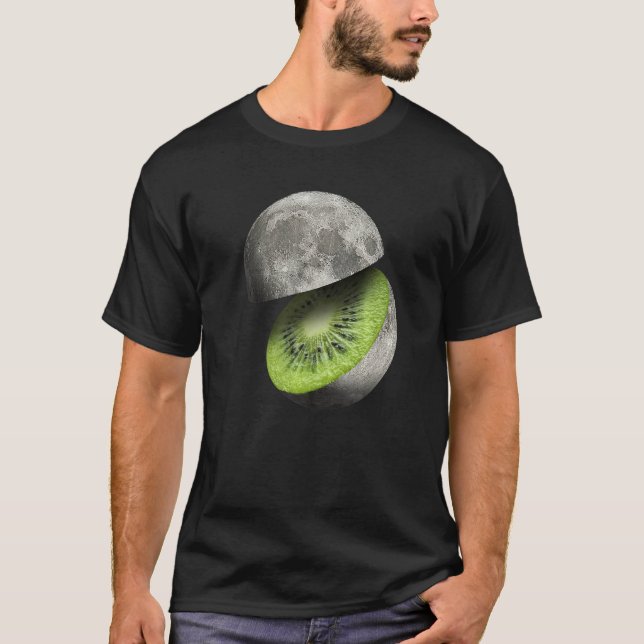 Kiwi Fruit Moon Planet bricht Astronomie Space Sci T-Shirt (Vorderseite)