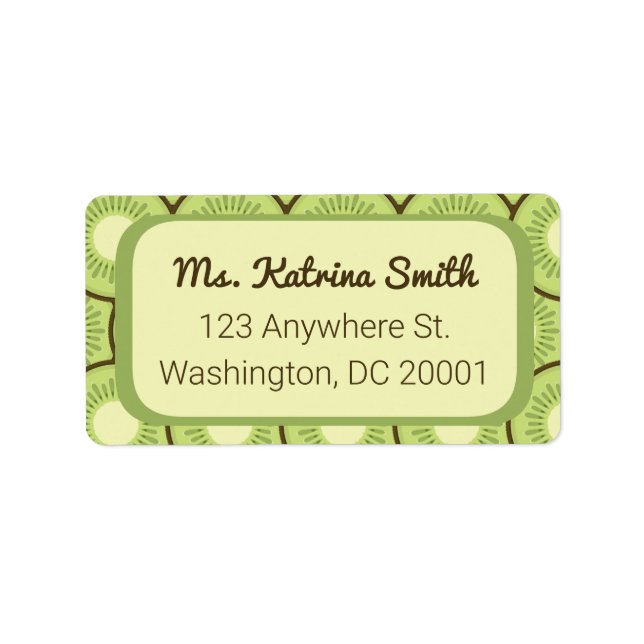 Kiwi Fruit Pattern Adressaufkleber (Vorne)