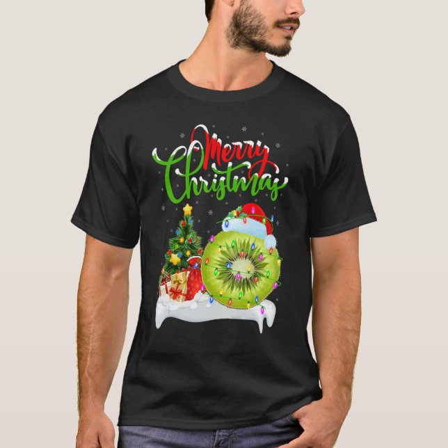 Kiwi Fruit   Xmas Decorations Santa Kiwi Fruit Chr T-Shirt (Vorderseite)