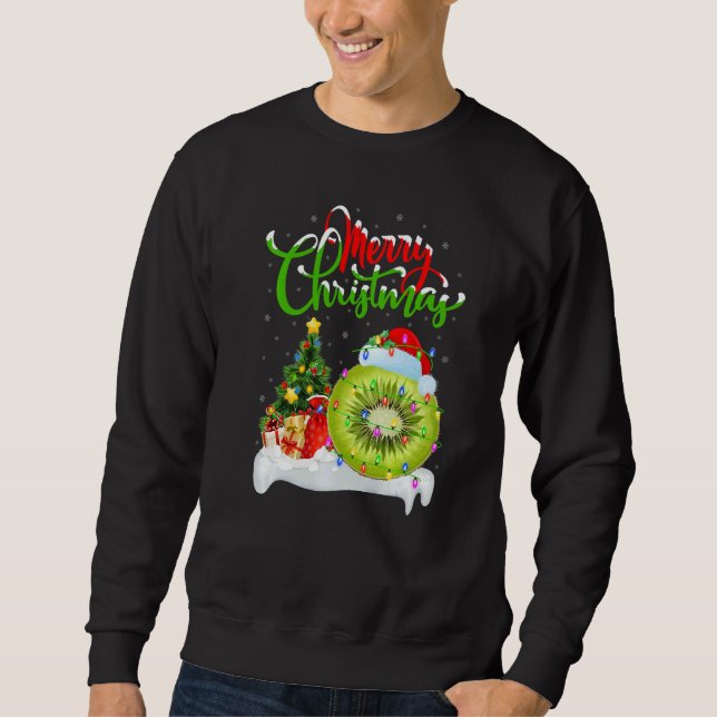 Kiwi Fruit  Xmas Decorations Santa Kiwi Fruit Chri Sweatshirt (Vorderseite)