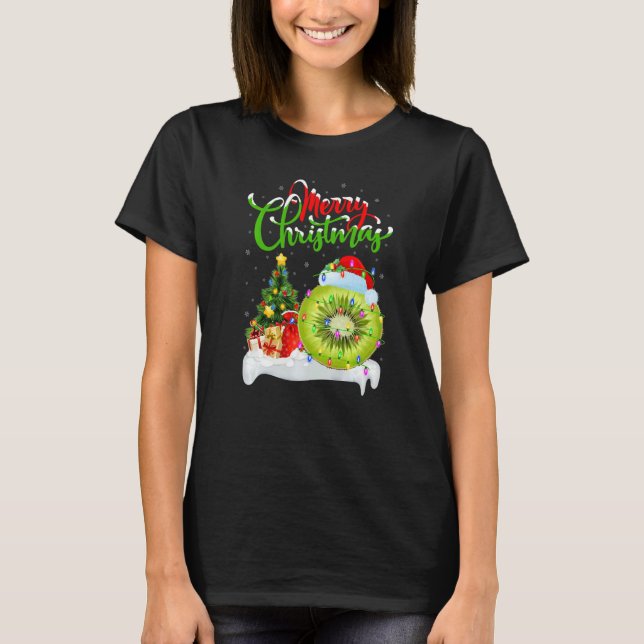 Kiwi Fruit  Xmas Decorations Santa Kiwi Fruit Chri T-Shirt (Vorderseite)