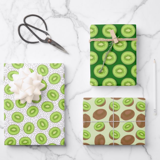 Kiwi Geschenkpapier Set (Vorderseite)