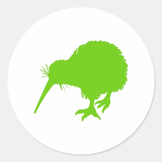 Kiwi Green Bird Runder Aufkleber (Vorderseite)