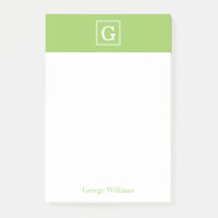 Kiwi Green Gerahmt Monogram Personalisiert