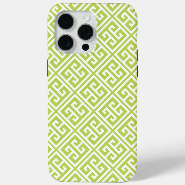 Kiwi Green Griechisches Schlüsselmuster Case-Mate iPhone Hülle (Rückseite)
