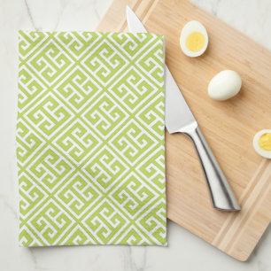 Kiwi Green Griechisches Schlüsselmuster Geschirrtuch