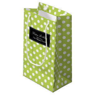 Kiwi Green Polka Dots Personalisiert Kleine Geschenktüte