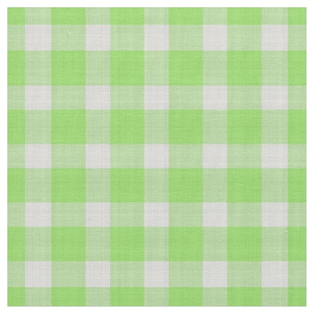 Kiwi Grün und weiß kariert Gingham-Karo Stoff (Nahaufnahme)