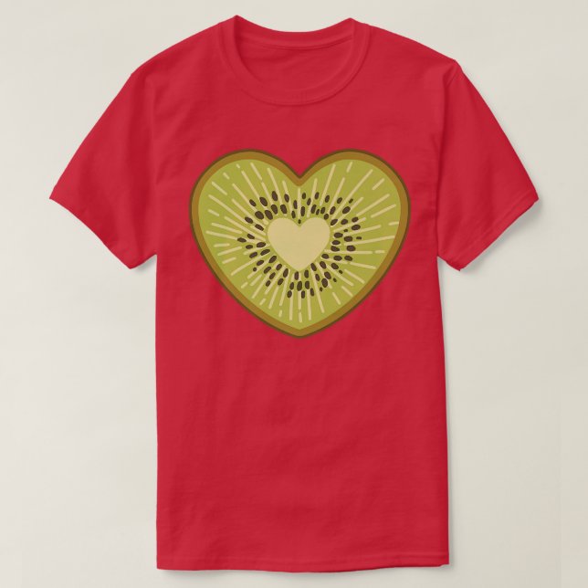 Kiwi Heart Shaped Vegan Kiwifruit Kiwi Lover T-Shirt (Design vorne)